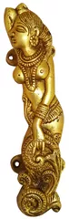 Brass Door/Window/Cupboard Handle: 'Mermaid' (11602)