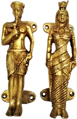 Brass Door/Window/Cupboard Handle Set : 'Egyptian Royalty' (11637)
