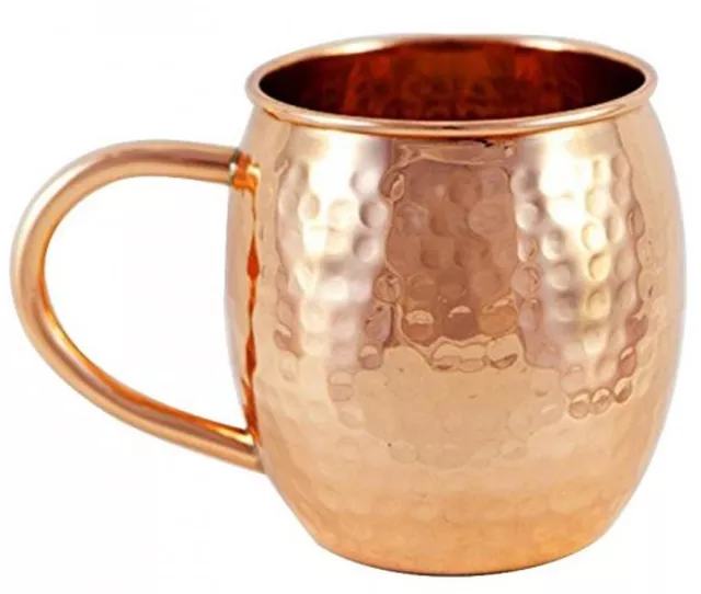 Copper Mug: Barrel Design Hammered Cup (11625)