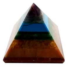 Seven Chakra Natural Pyramid: Energy Field Of Amethyst, Lapis Lazuli, Green Aventurine, Camel Color Agate, Jasper Red, Red Cornelion & Copper (11677)