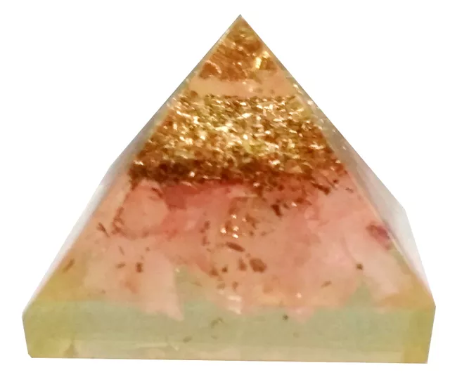 Rose Quartz Orgone Pyramid: Good Luck Healing Charm, Divine Spiritual Crystal Stone (11679)