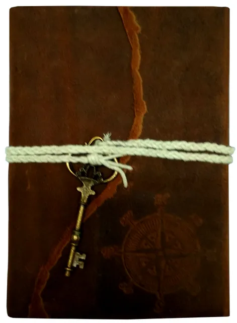 Leather Diary 'Explorer's Key': Handmade Paper Journal for Corporate Gift or Personal Memoir (11688)