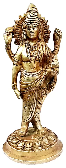 Brass Statue Dhanvantari, The God of Ayurveda Healing(11737)