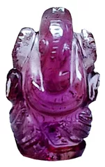 Amethyst Idol Lord Ganesha: Divine Spiritual Semi-precious Stone Statue  (11746)