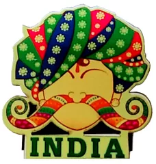 Wooden Fridge Magnet: Indian Turban (11750)