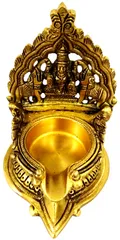 Brass Kamatchi Vilakku: Ashta-Lakshmi Oil Lamp Diya for Wealth & Prosperity (11752)