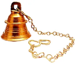 Brass Hanging Bell: Melodious Ringing Sound Ghanti for Home Temple (11005A)