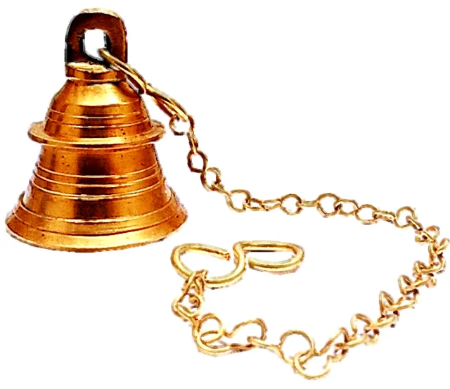 Brass Hanging Bell: Melodious Ringing Sound Ghanti for Home Temple (11005A)