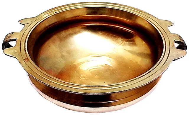 Brass Urli (Uruli, Varpu): Vintage Design Water Bowl for Candles or Flowers (11760)