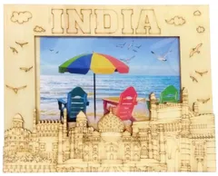 Wooden Photo Frame 'India Memories': Souvenir Gift  (11888)