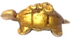 Rare Miniature Brass Statue Turtle-Snake: Unique Collectible Gold Finish Fengshui Charm (11907)