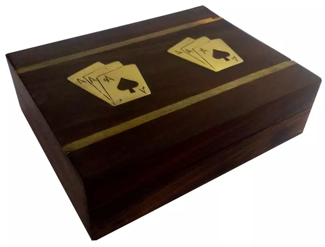 Wooden Box: Bridge Poker Playing Cards Holder (11942)