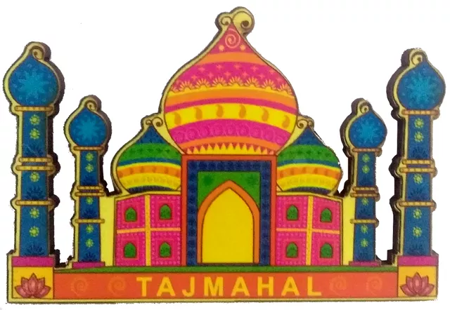 Wooden Fridge Magnet: Taj Mahal, Symbol of Eternal Love (11960)