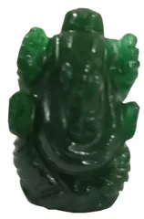 Green Aventurine Idol Lord Ganesha: Divine Spiritual Semi-precious Stone Statue  (11746B)