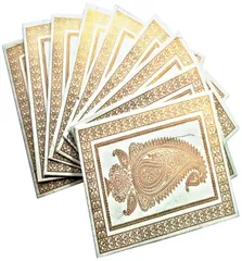 Paper Card-Envelope Pack (Set of 10) 'Serenity': Handmade Organic Paper Cards 6*4 inches for Personalized Greetings (11456A)