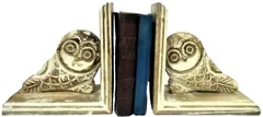 Wooden Bookends 'Wise Bird': Unique Decor Bookshelf Organizer Stand Holder Gift for Book Lovers (12044)