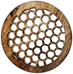 Wooden Trivet 'Honey Comb': Coaster Hot Pad Mat or Wall Hanging (12049)