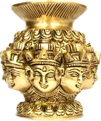 Brass Kalash Omnipresent Siva: Rare Collection Decorative Temple Vase (12054)