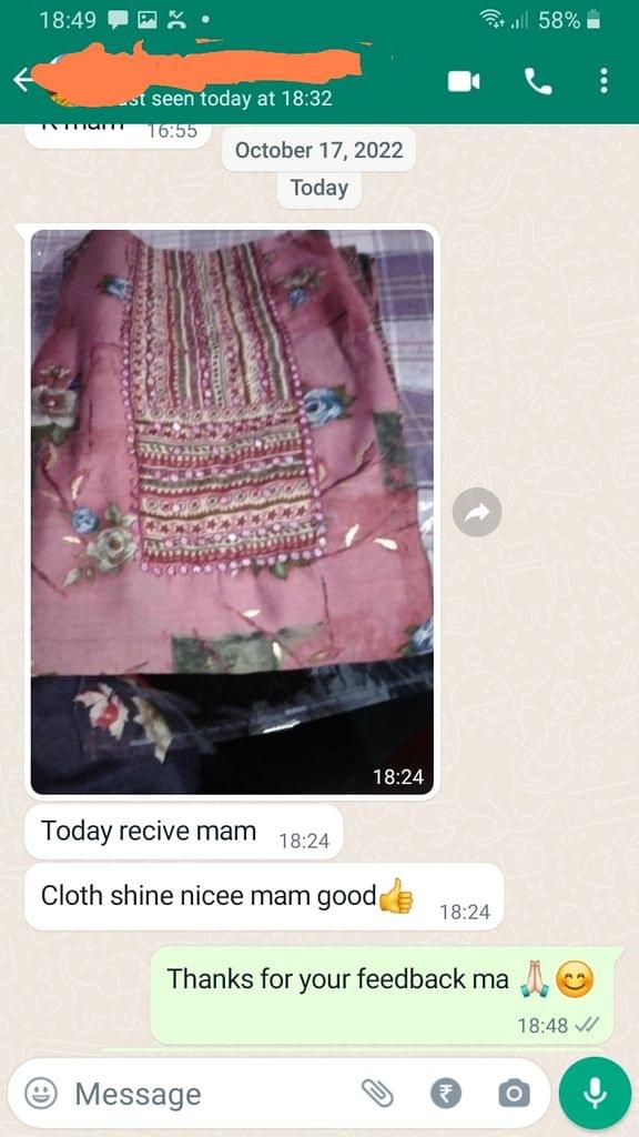Today receive mam, cloth shine nicee mam, good..-Reviewed on 21st OCT 2022
