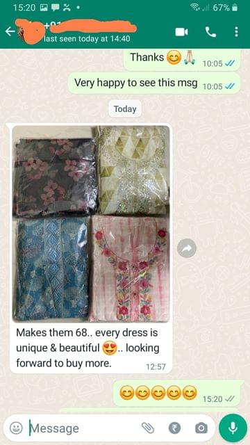 Makes them 68, every dress is unique and beautiful,, Looking forward to buy more.-Reviewed on 28th  NOV 2022