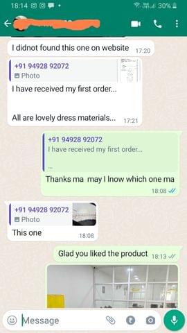 I have received my first order all are lovely dress material -Reviewed on 13th Jan 2023