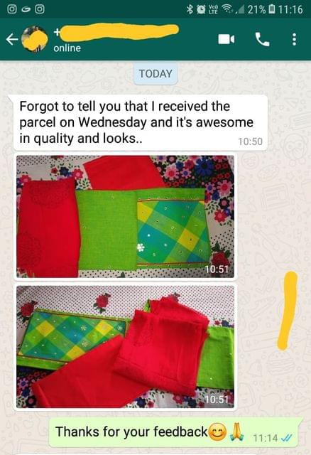 Forgot to tell you that I received the parcel. On Wednesday and It's awesome in quality and looks.  - Reviewed on 29-Dec-2018