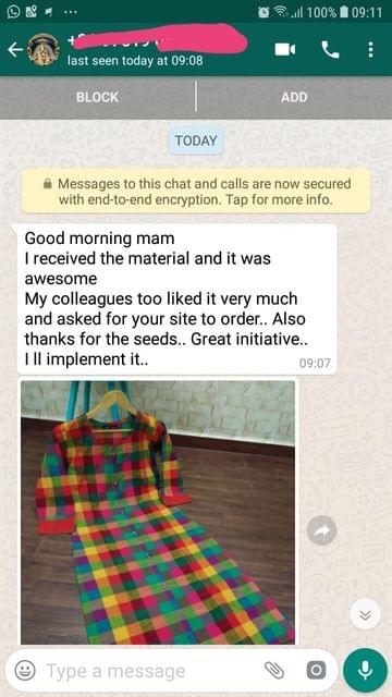 I received the material... And it was awesome... My colleagues too like it very much... And asked for your site to order... Also thanks for the seeds... Great initiative... I will implement it. -Reviewed on 26-April-2019