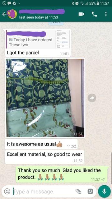 I got the parcel... It is awesome as usual good... Excellent material... So good to wear. -Reviewed on 19-Jul-2019