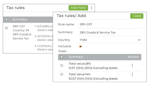 Inbuilt tax calculation feature offered by StoreHippo B2B ecommerce solutions.