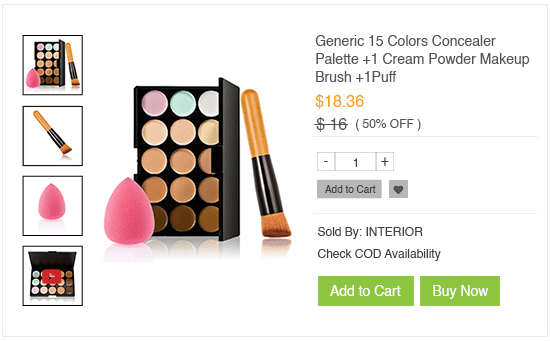 Product page of an online makeup store built using StoreHippo ecommerce platform.