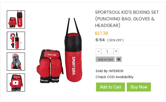 Product page of an online sporting goods store built using StoreHippo ecommerce platform.