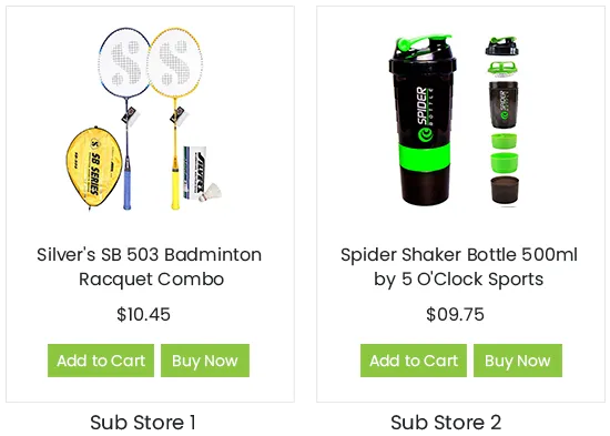 Create multiple sub-stores for selling sporting goods online using StoreHippo ecommerce platform.
