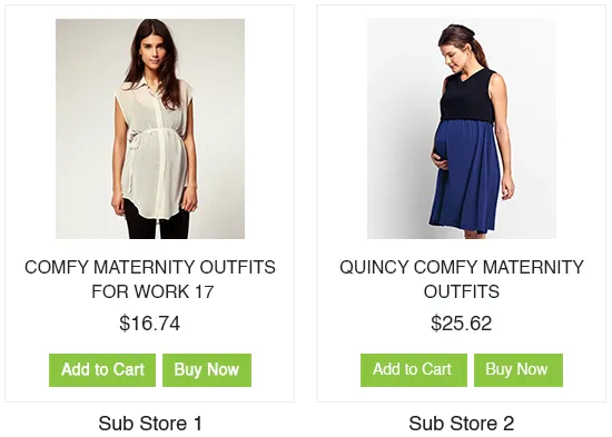 Android and iOS mobile apps for an online maternity apparel store, built using StoreHippo ecommerce platform.