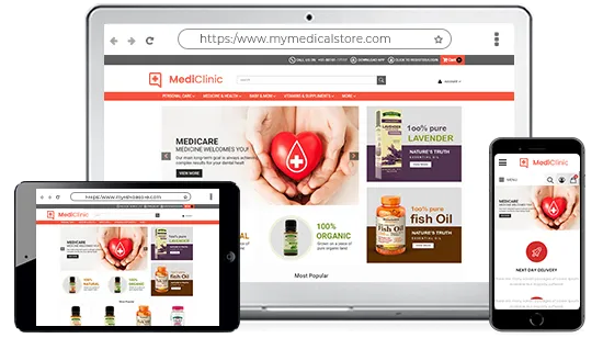 Multi-device optimized online medical and healthcare services portal powered by StoreHippo ecommerce platform