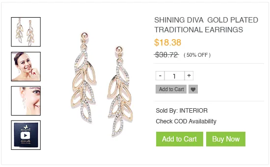 Product page of an online earrings store built using StoreHippo ecommerce platform