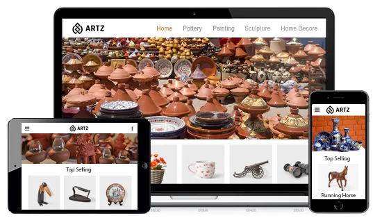Multi-device optimized online handicraft store powered by StoreHippo ecommerce platform.