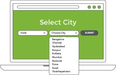 An onlie store offering city-based store election option using  StoreHippo Multi Store ecommerce solution