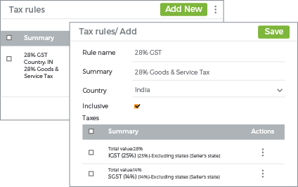 StoreHippo's inbuilt tax-engine with feature to set up tax inclusive or exclusive pricing on product pages.