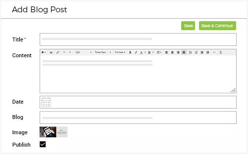 StoreHippo's inbuilt blog editor with feature to write, edit & save blog to post in future.