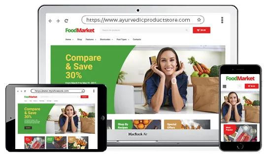 Device optimised online store for online grocery designed using 100+ proffessional themes offered by StoreHippo