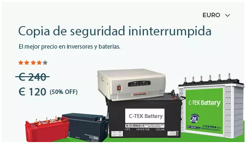 Multilingual ecommerce store for inverter & battery built using StoreHippo ecommerce platform.