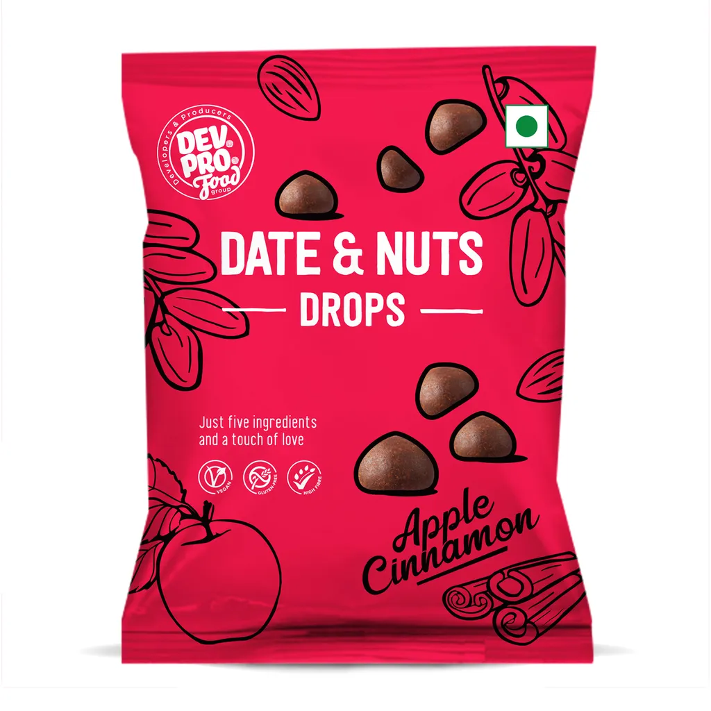 Dev. Pro. Date & Nuts Drops Apple Cinnamon with Fibre Coating