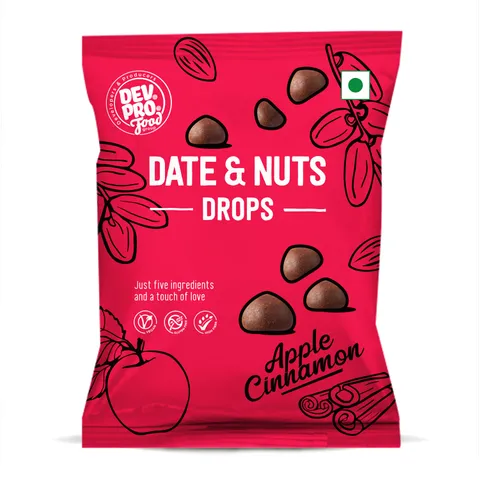 Dev. Pro. Date & Nuts Drops Apple Cinnamon with Fibre Coating (Pack of 12)