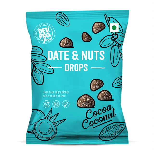 Dev. Pro. Date & Nuts Drops Coconut Cocoa with Fibre Coating (Pack of 12)