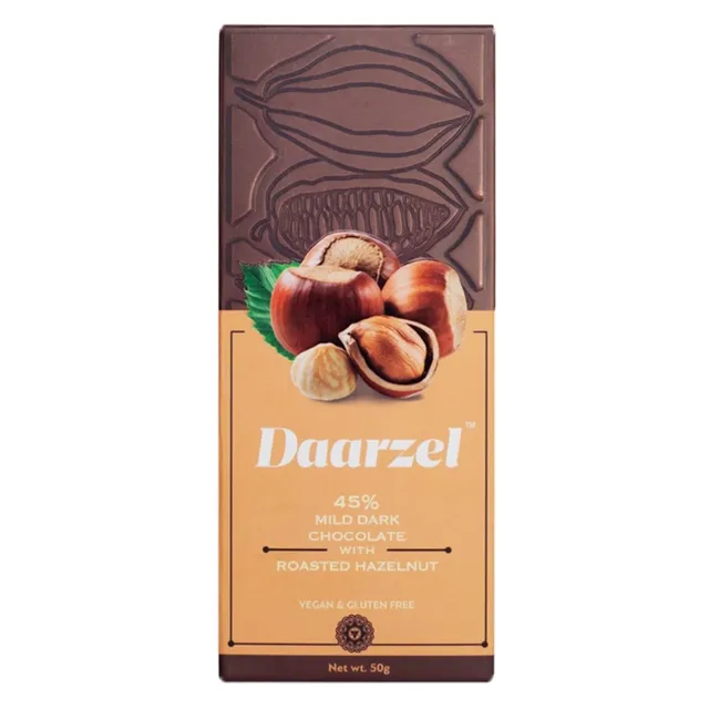 Dark Chocolate - Hazelnut With 45% Cocoa | 50 gm
