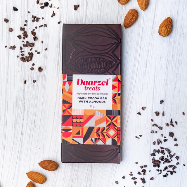 Chocolate - Dark cocoa bar with Almonds | 50 gm