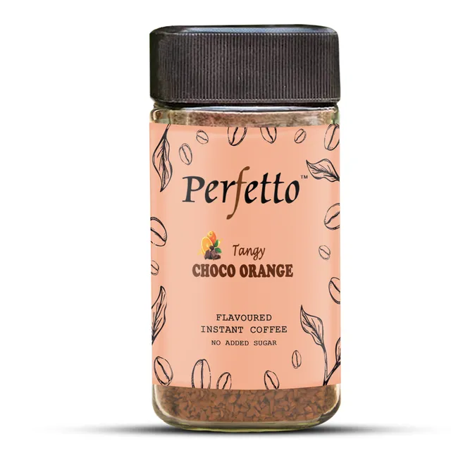 Choco Orange Flavoured Instant Coffee 50g Jar - Perfetto