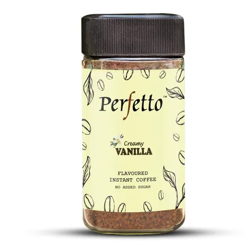 Vanilla Flavoured Instant Coffee 50g Jar - Perfetto