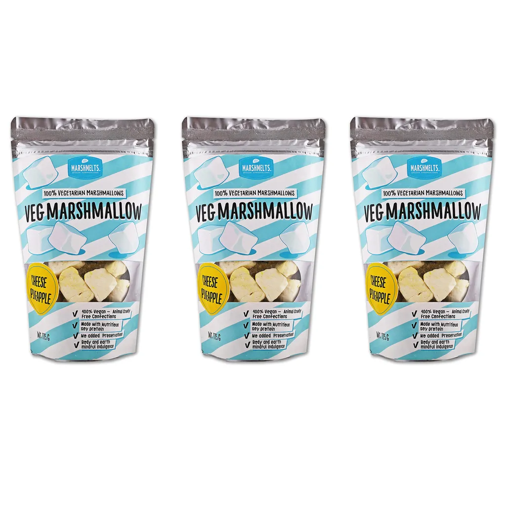 Cheese Pineapple Marshmallow - 175 g x 3 packs - Veg Marshmelts Marshmallow