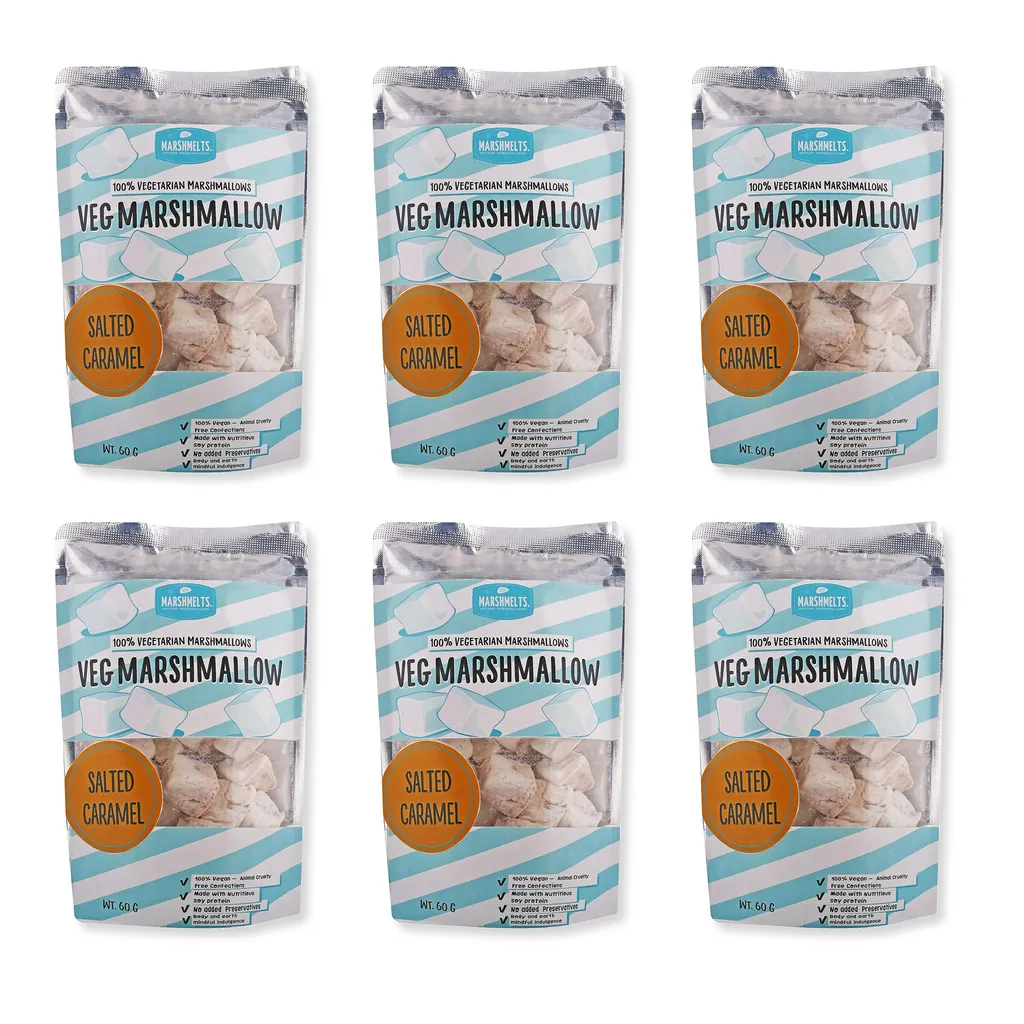 Salted Caramel Marshmallow - 60 g x 6 packs - Veg Marshmelts Marshmallow